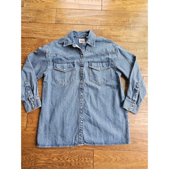 Levi's Jackets & Blazers - Levi's Shirt Womens S Dylan Indigo Relaxed Western Denim Shacket Jacket